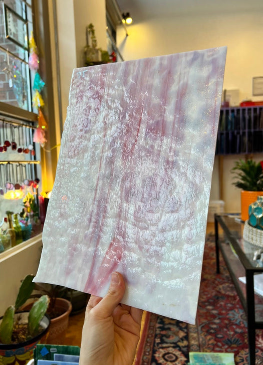 Large Pink White Mottled Oceana 648  Colorado Glass Works   