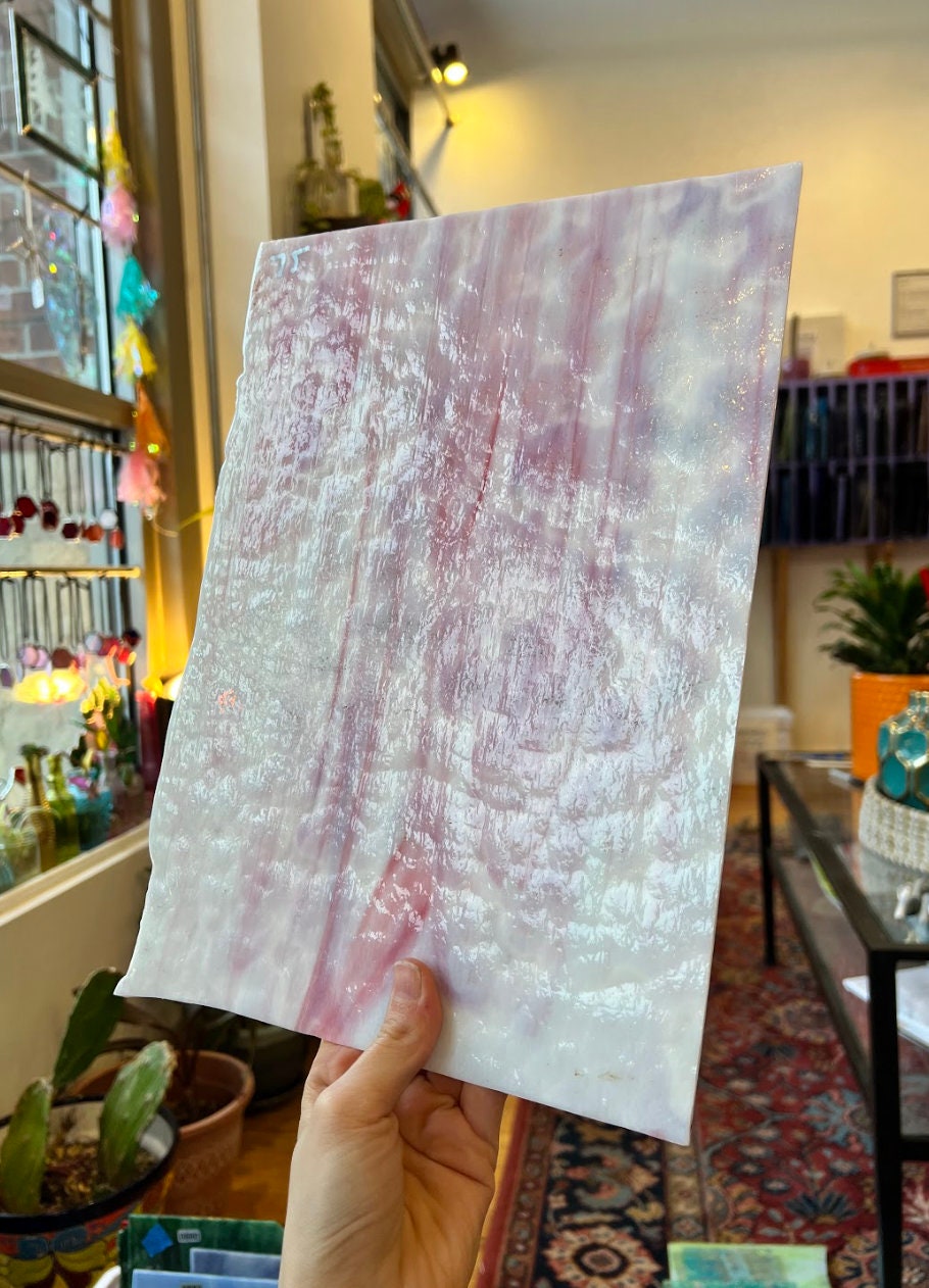 Large Pink White Mottled Oceana 648  Colorado Glass Works   