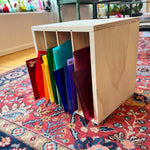 Made to order Stained Glass Storage Shelf (variety of sizes) - made in the USA, real wood, pre-built, and FREE shipping anywhere in the US!!  Colorado Glass Works   