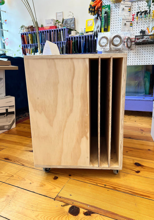 Made to order Stained Glass Storage Shelf (variety of sizes) - made in the USA, real wood, pre-built, and FREE shipping anywhere in the US!!  Colorado Glass Works   