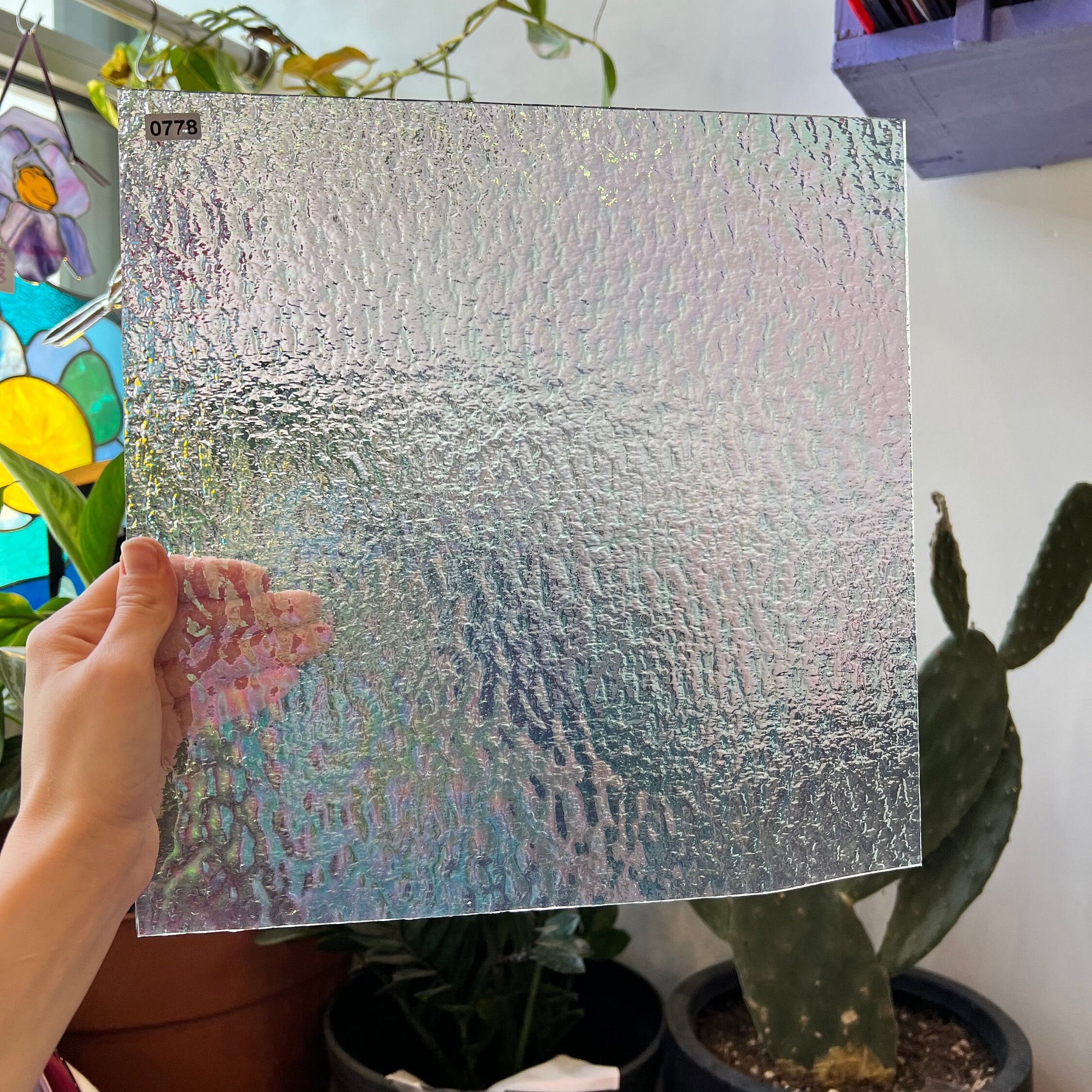 Clear Granite Iridescent Oceanside Fusible 96 COE (OGT 100GIRF) Sheet Glass Colorado Glass Works