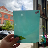 Teal Lamberts Mouth Blown Sheet Glass Colorado Glassworks   