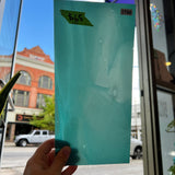 Teal Lamberts Mouth Blown Sheet Glass Colorado Glassworks   