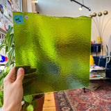 Spring Green Iridescent Bullseye 90 COE (001426-0031-F) Sheet Glass Colorado Glassworks