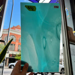 Teal Lamberts Mouth Blown Sheet Glass Colorado Glassworks   