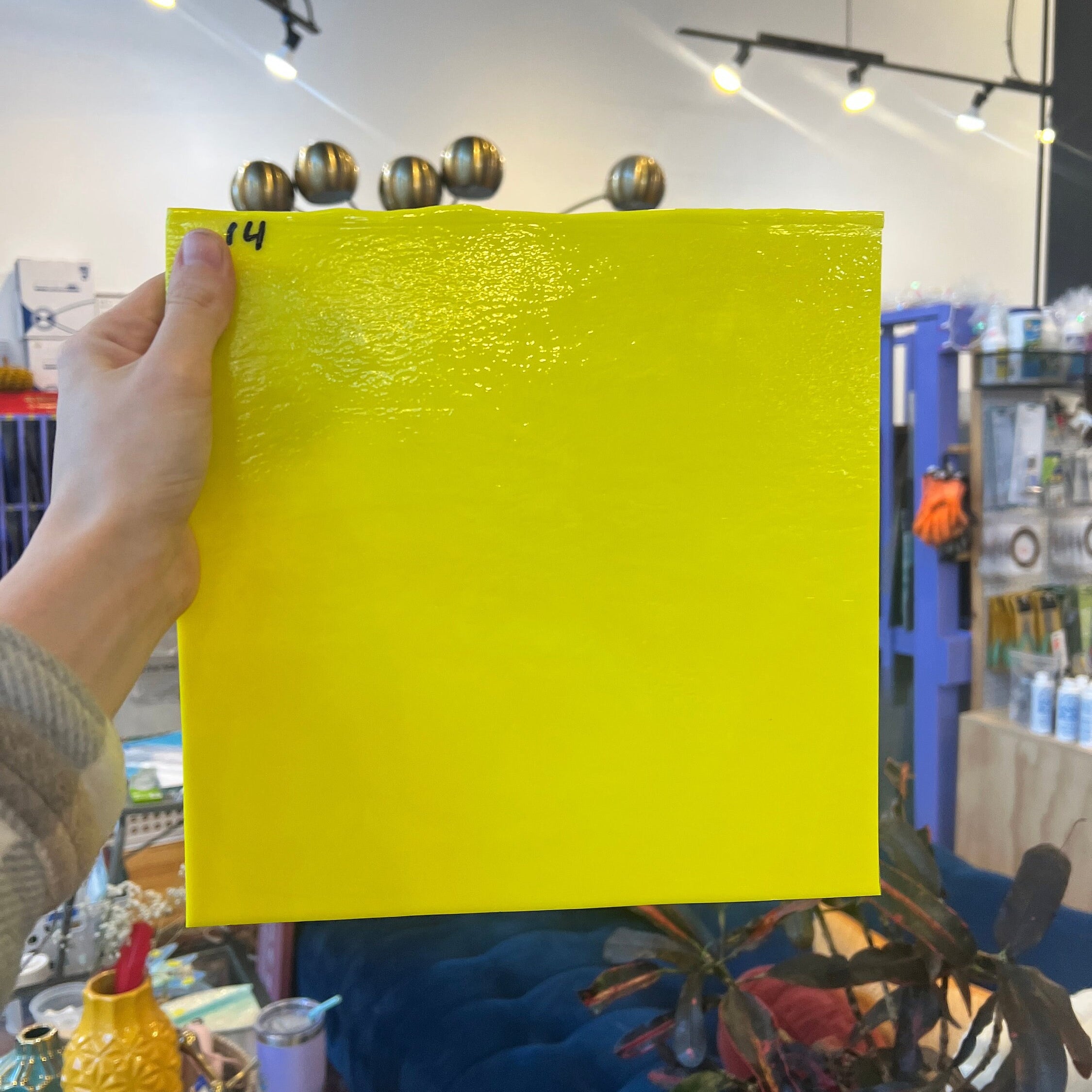 Bullseye Bright Citrus Yellow Sheet Glass Colorado Glassworks 10x10  